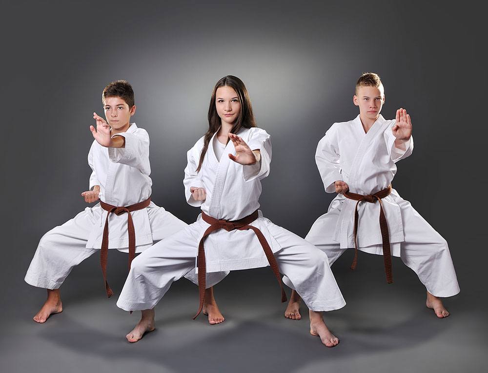 teen martial arts students